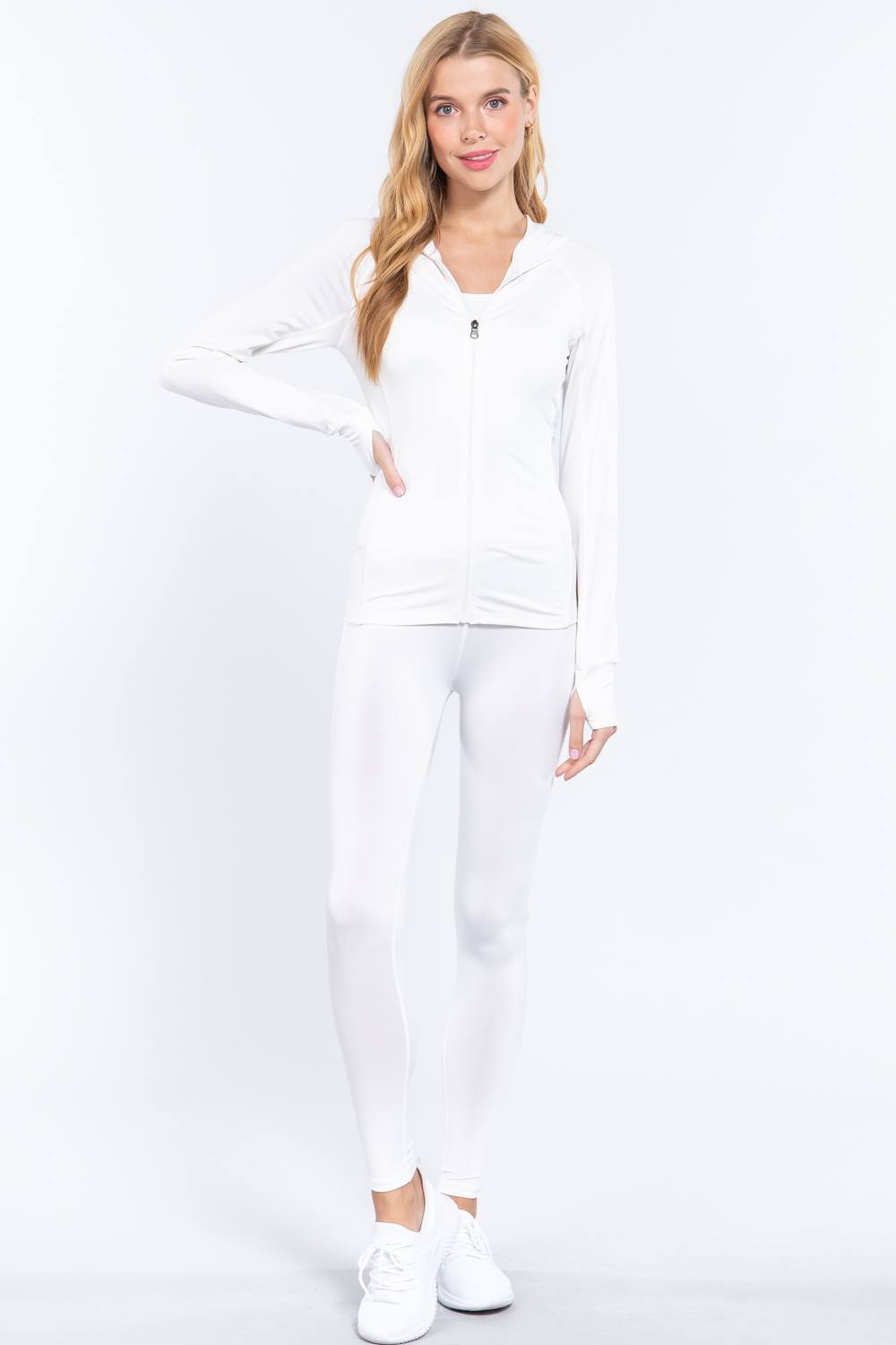 THE CARA Long Slv Hoodie Workout Track Jacket