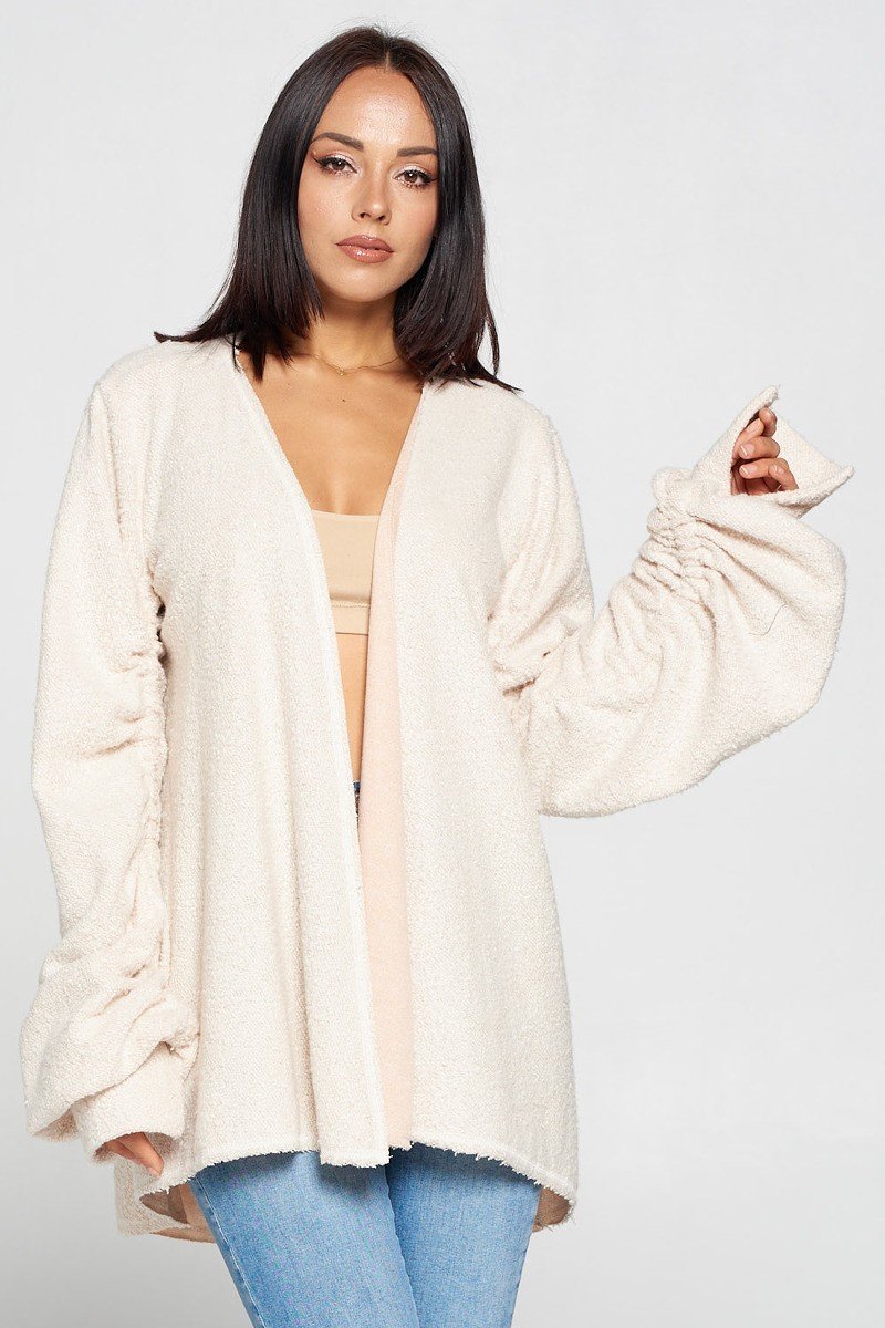 THE LOLA Cute Fuzzy Open Front Cardigan