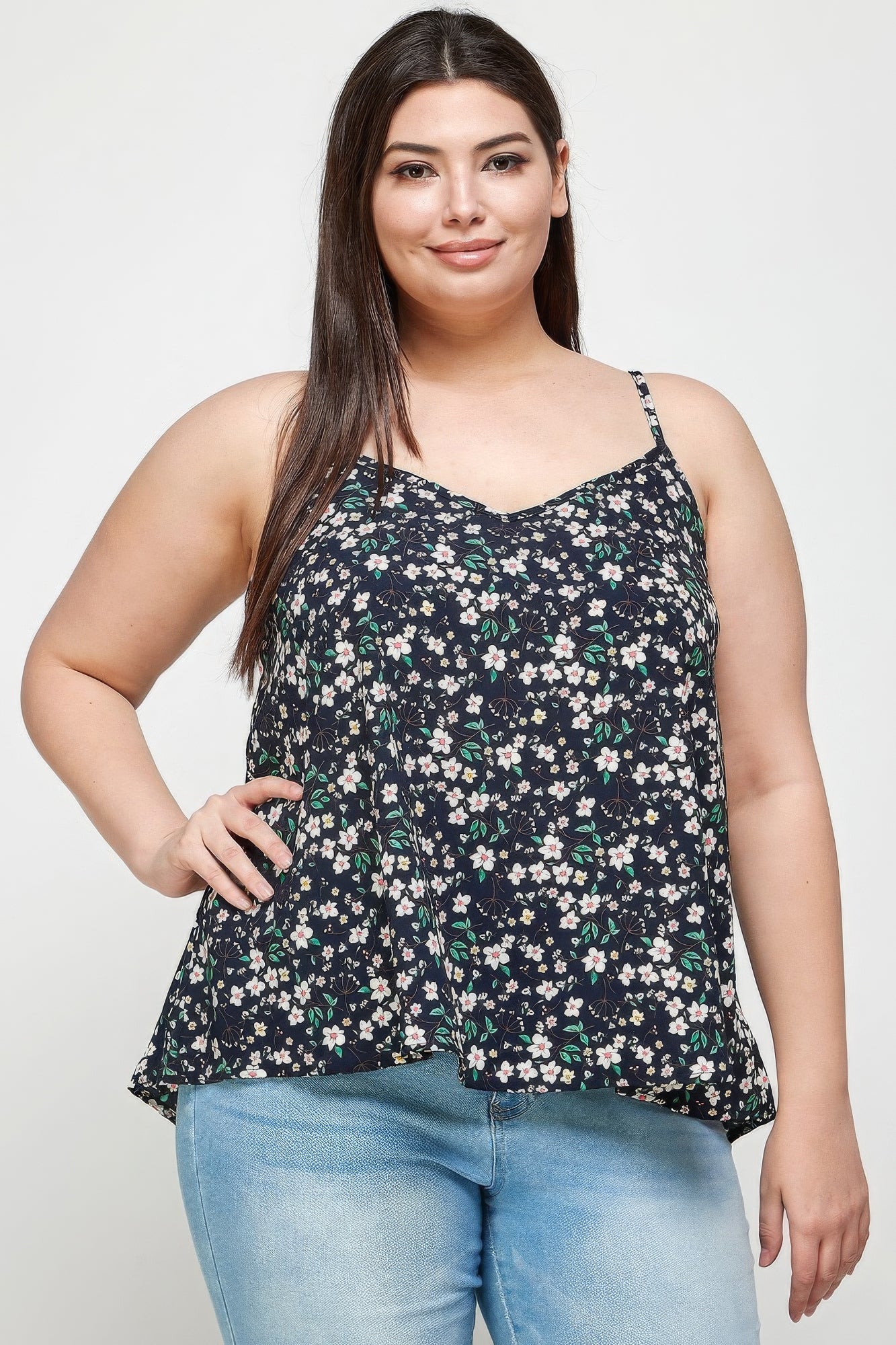 THE HALEY Plus Size, Ditsy Floral Print Cami Top