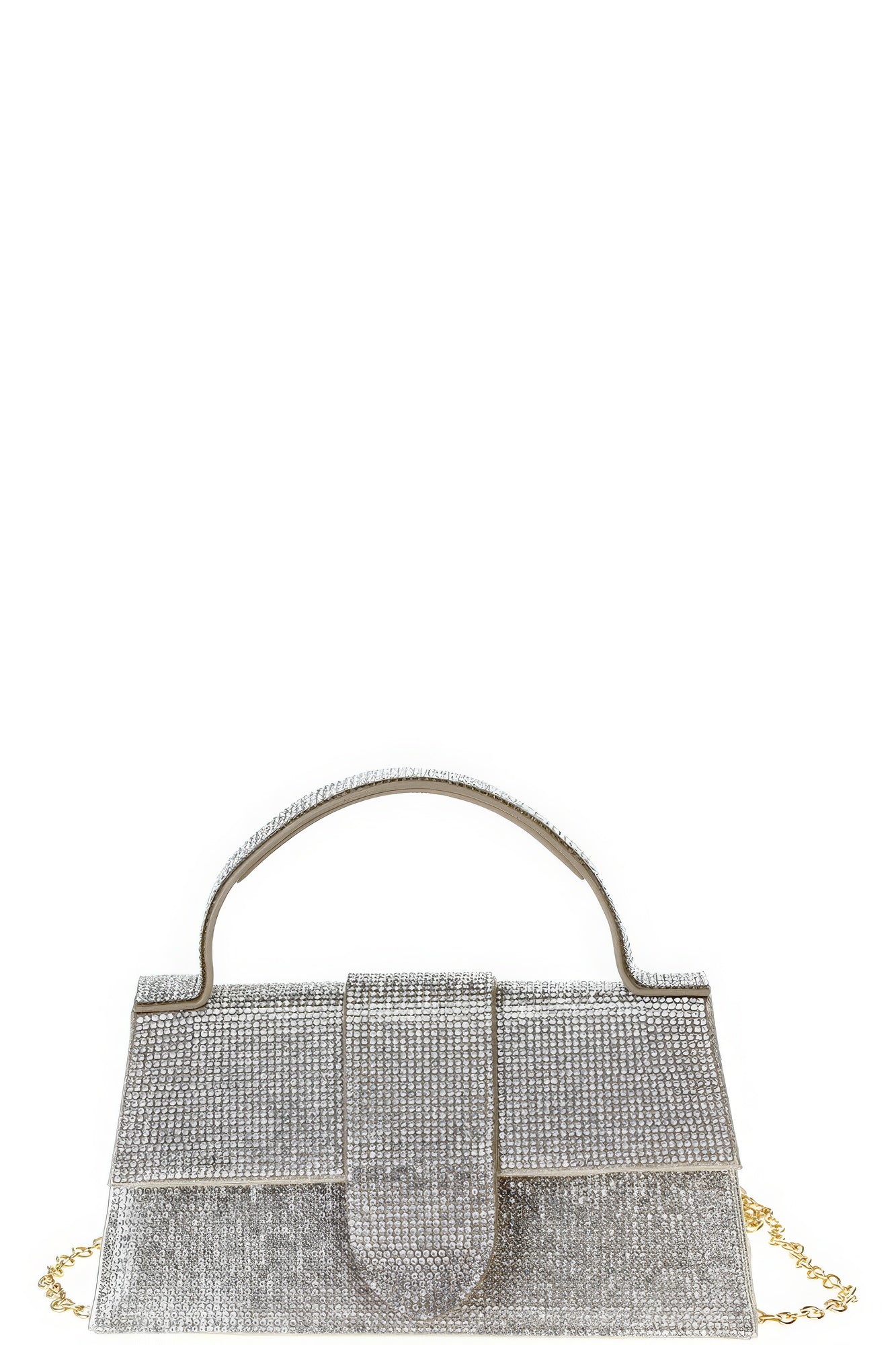 THE GRACE Rhinestone Allover Chic Design Handle Bag