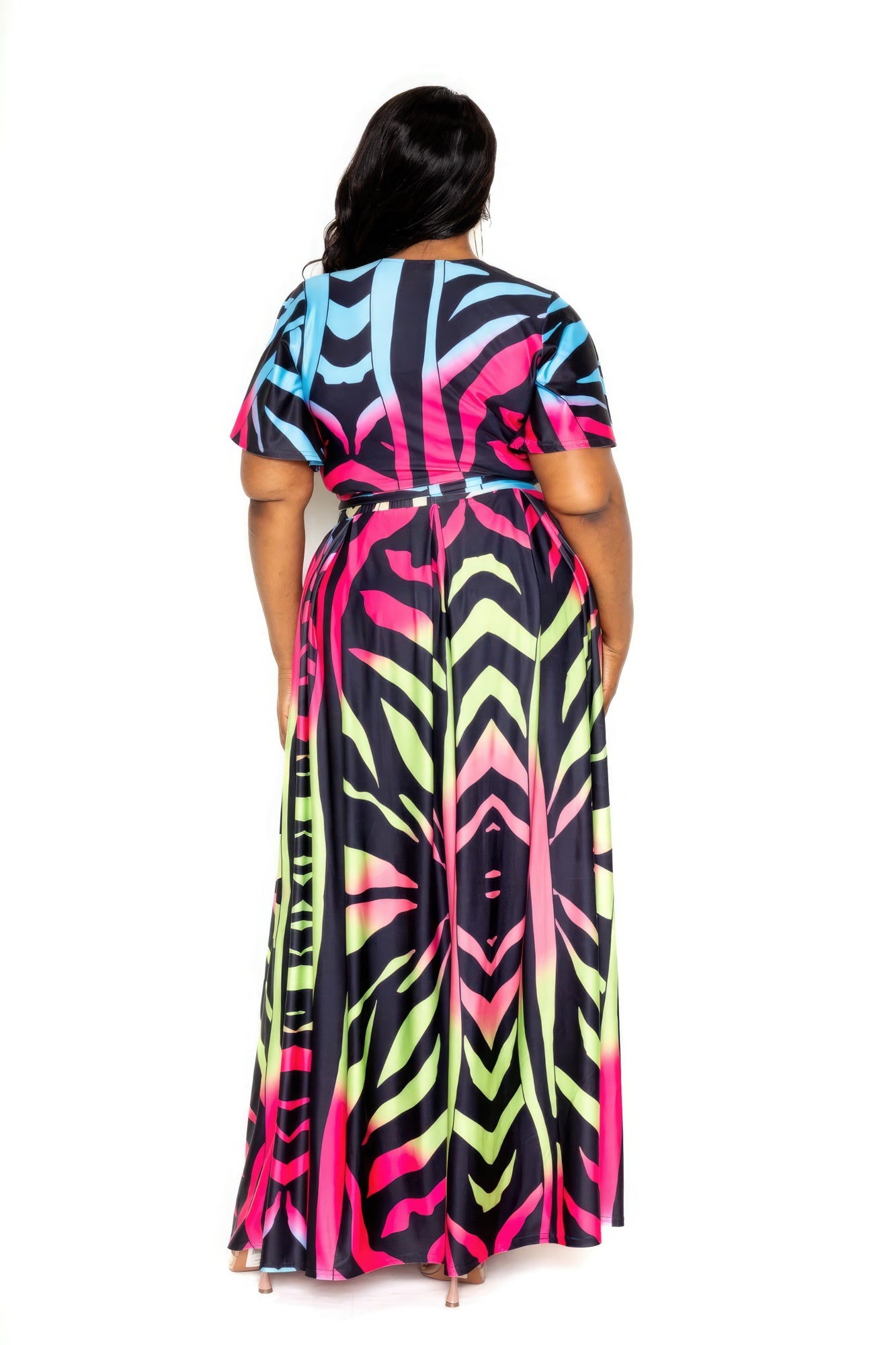 THE JACLYN Ombre Animal Maxi Skirt & Top Set