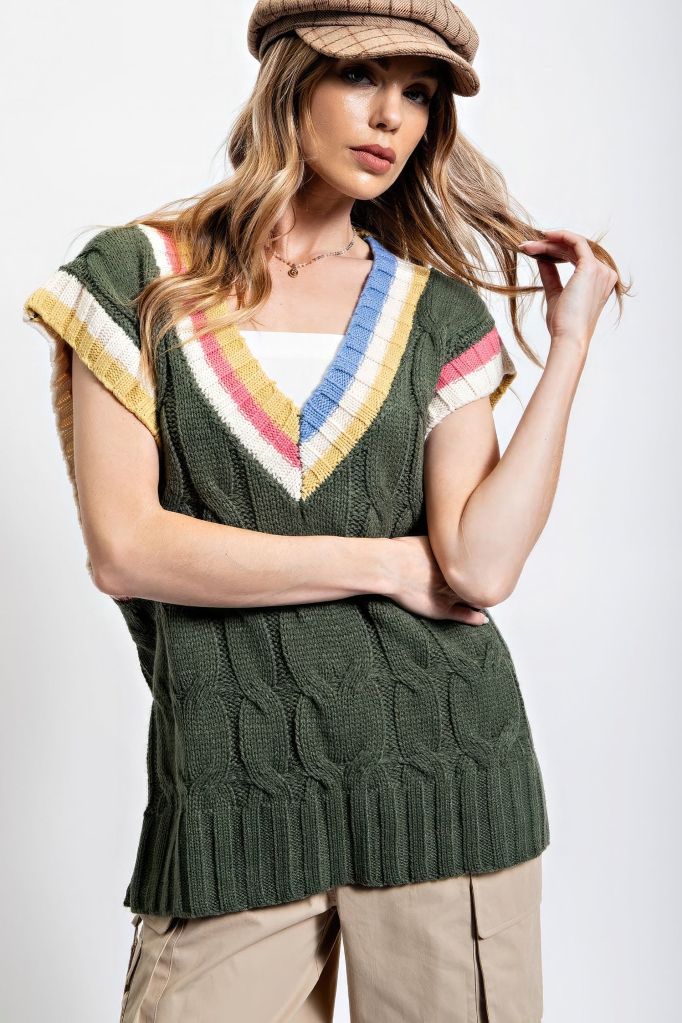 THE JULIE Multi Color Knitted Sweater Vest