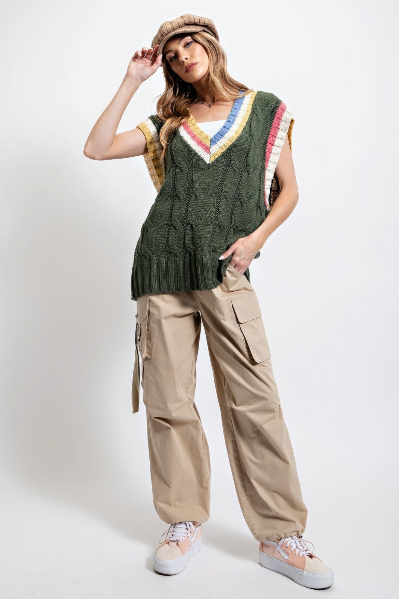 THE JULIE Multi Color Knitted Sweater Vest