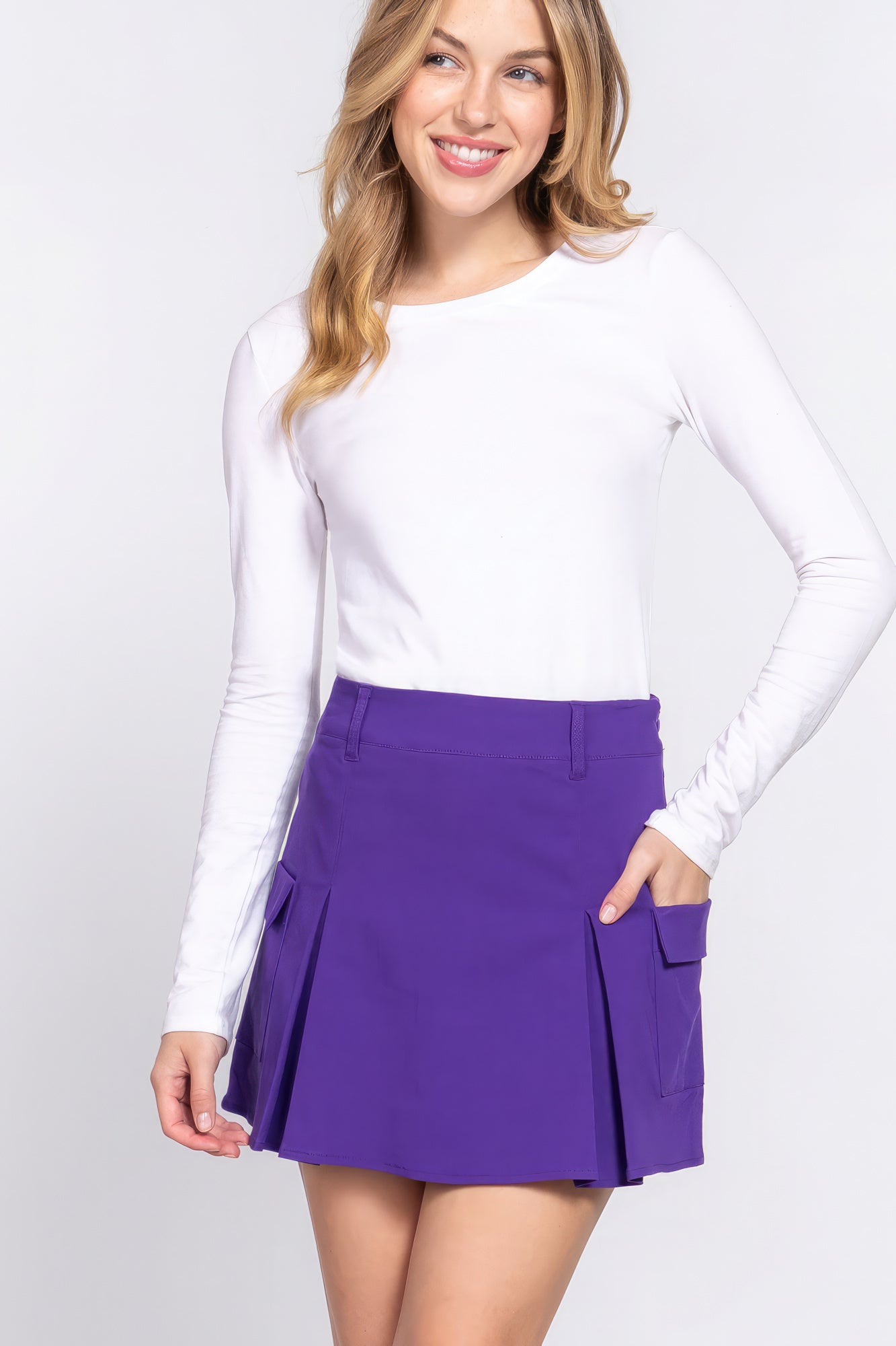 THE SOPHIA Stretch Cargo Mini Skirt With Underpants