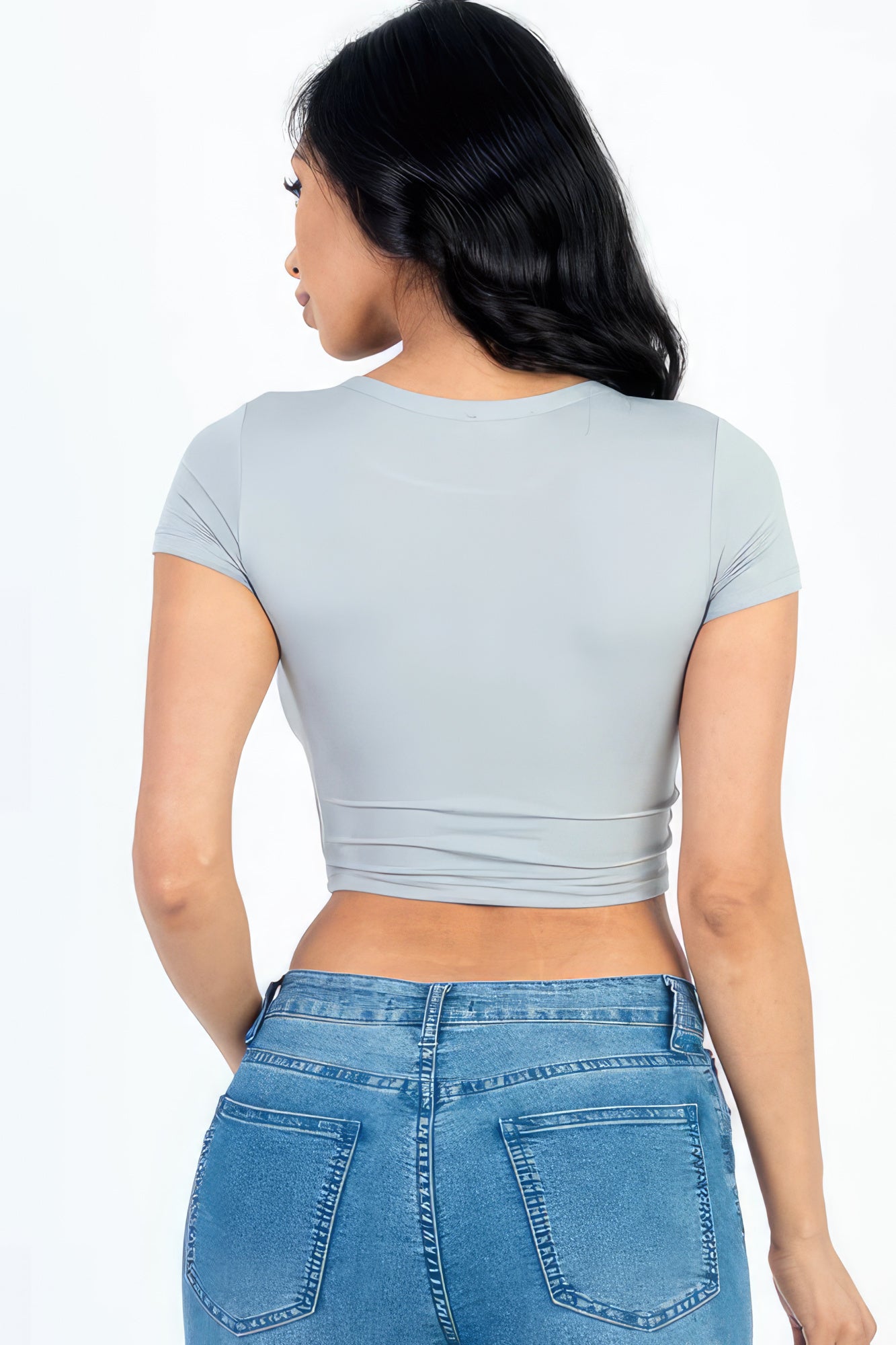 THE RUTH Short Sleeve Roundneck Crop Top